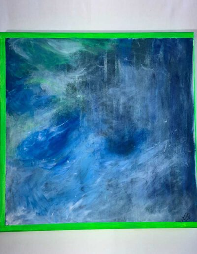 Kunstgemälde Little Thunder 60x60x5cm Acryl auf Leinwand von Kunstmalerin Judith Pink