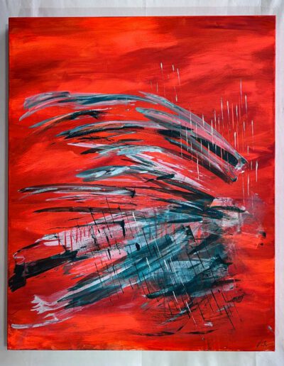 Kunstgemälde NEON SUMMER 80x100x4,5cm Acryl auf Leinwand von Kunstmalerin Judith Pink