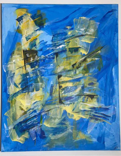 Kunstgemälde Simson 100x80x5cm Acryl auf Leinwand von Kunstmalerin Judith Pink